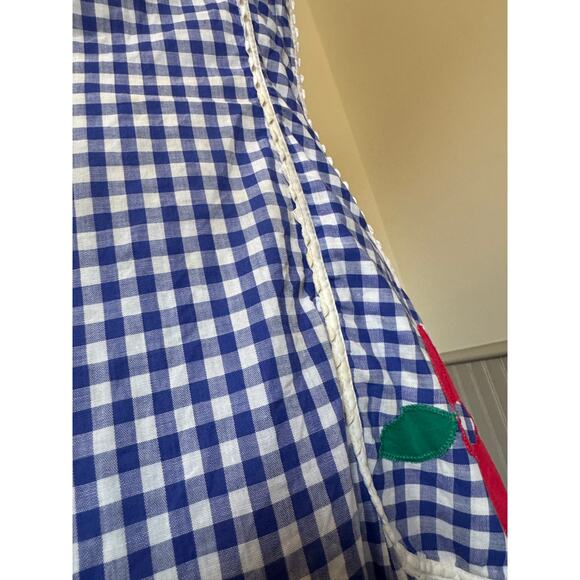 Vintage Nana Lou Gingham Apron Floral Cottagecore Country Prairie Full Apron - Picture 3 of 8